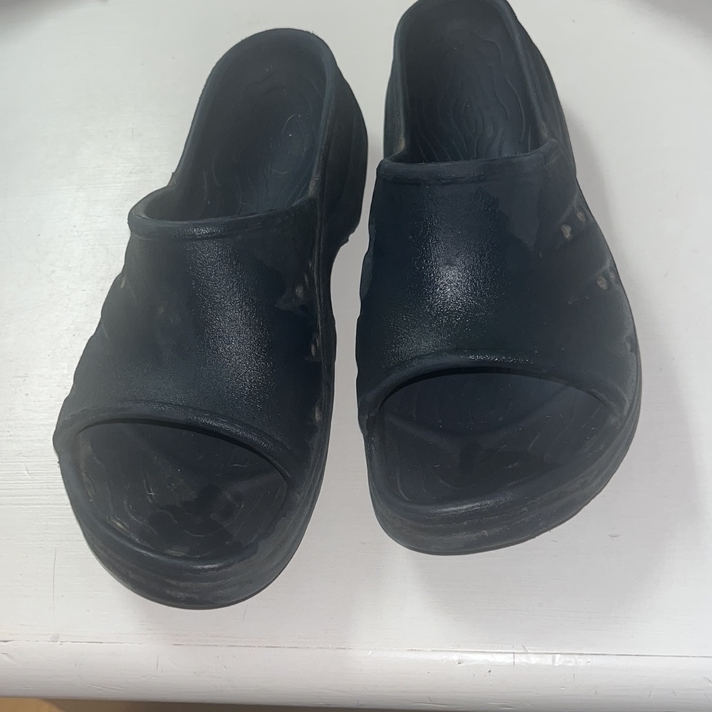 LL Bean blue coastal slide sandal Size Women 9/Men 7